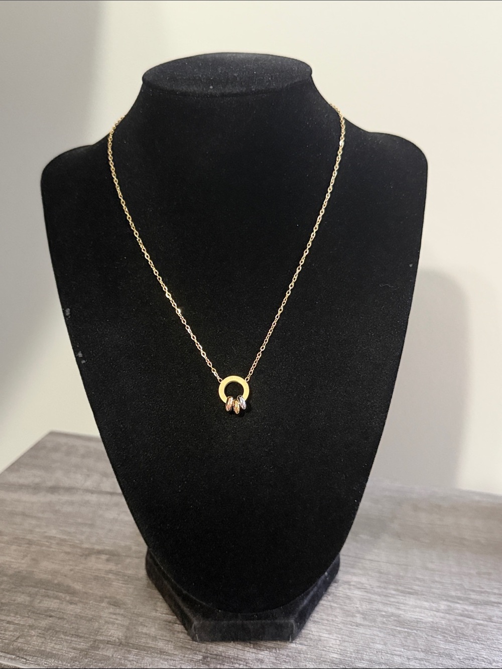 Tri color Roman numeral necklace